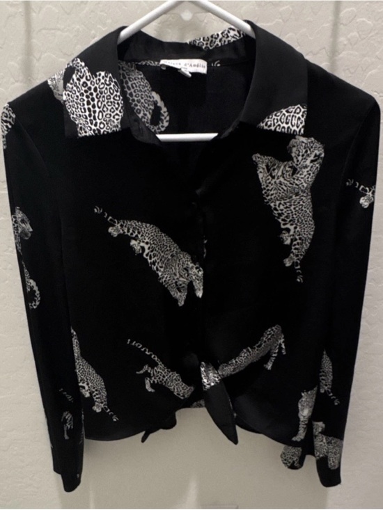 Maison D' Amelie Tops - Maison d'Amélie Black & White Printed Top